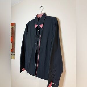 T409- Stylish Black and Red Men's Casual Shirt
